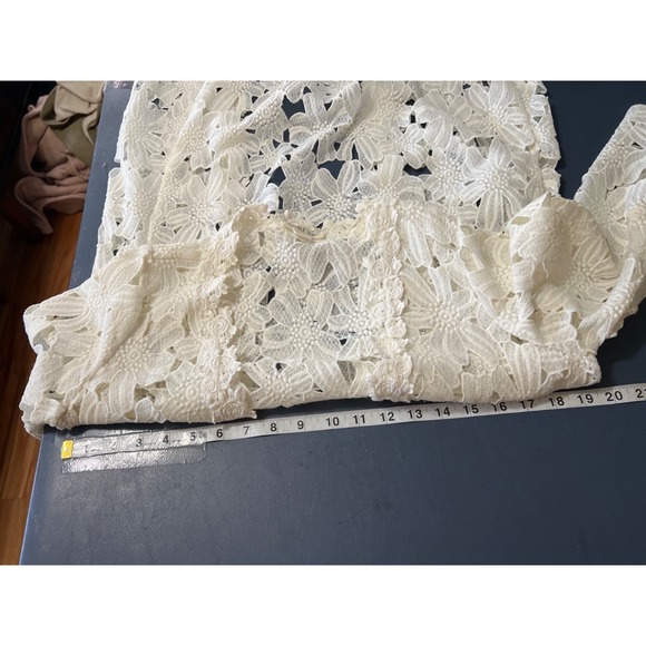 Double Zero M Floral Lace Cardigan Layering Feminine White - Picture 6 of 12